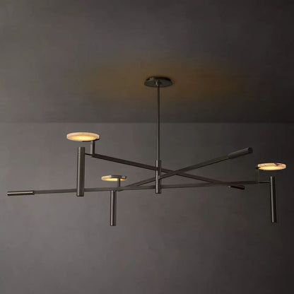 Halver Alabaster Dome Round Chandelier 60"