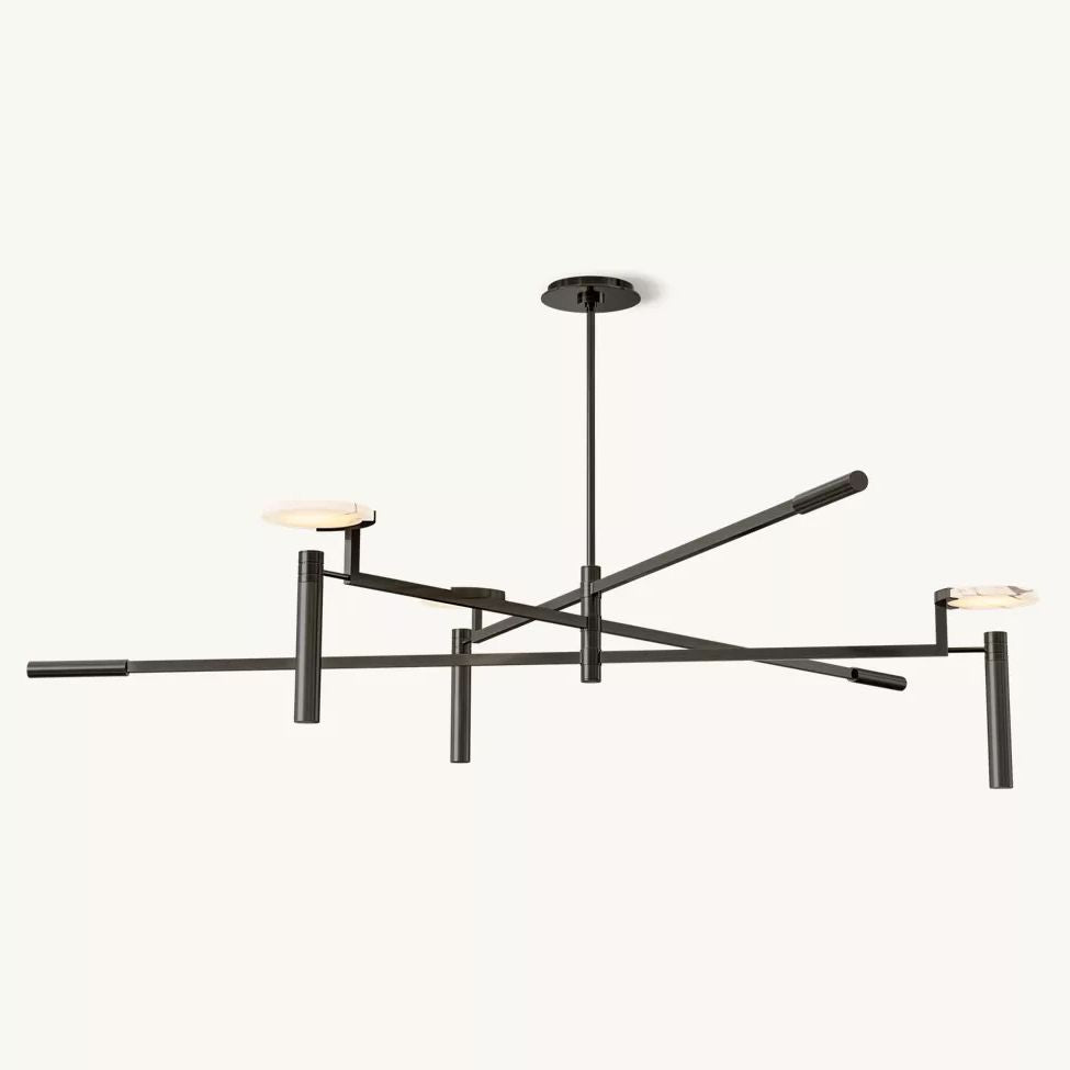 Halver Alabaster Dome Round Chandelier 60"