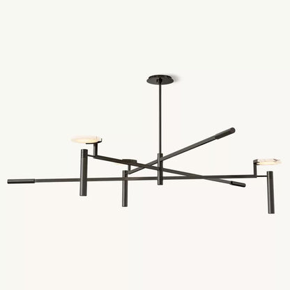 Halver Alabaster Dome Round Chandelier 60"