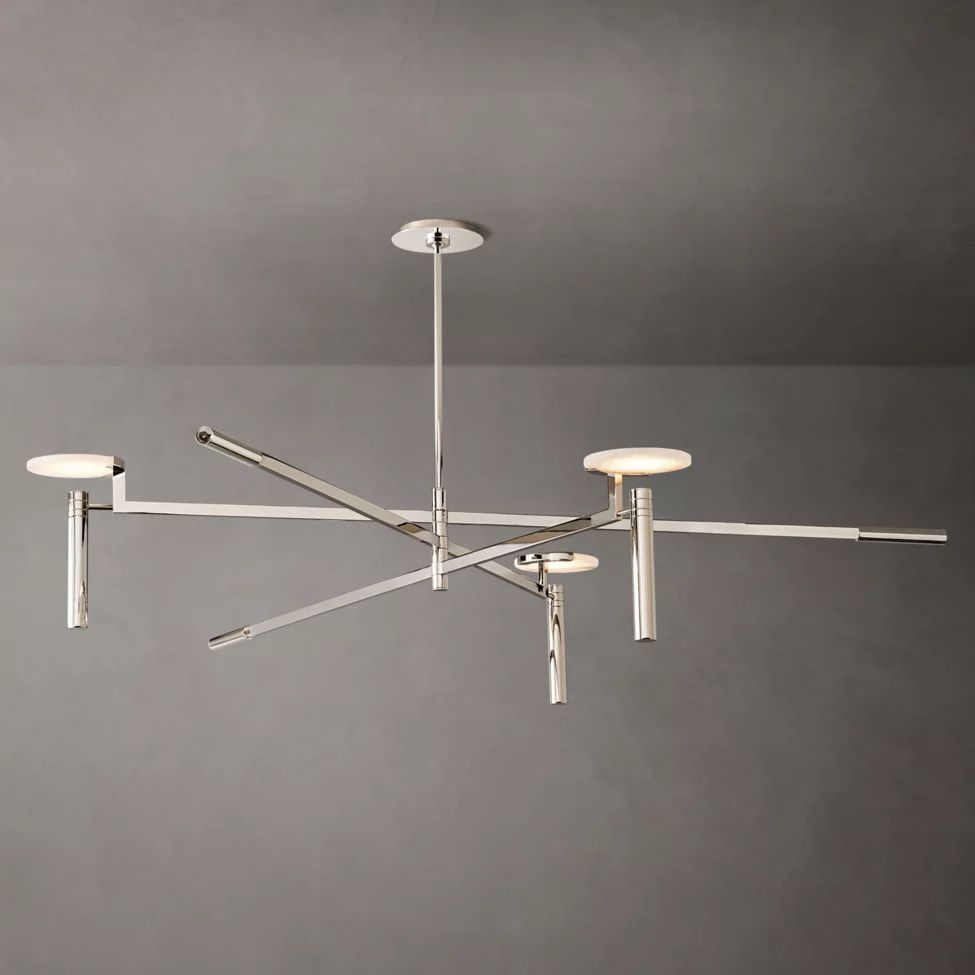 Halver Alabaster Dome Round Chandelier 60"