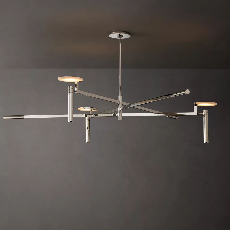 Halver Alabaster Dome Round Chandelier 60"