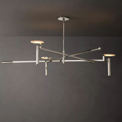 Halver Alabaster Dome Round Chandelier 60"