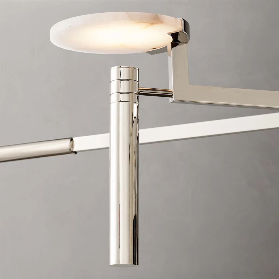 Halver Alabaster Dome Round Chandelier 45"