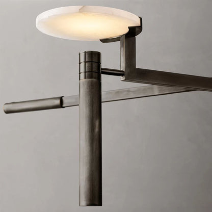 Halver Alabaster Dome Round Chandelier 45"