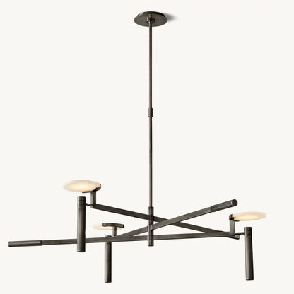 Halver Alabaster Dome Round Chandelier 45"