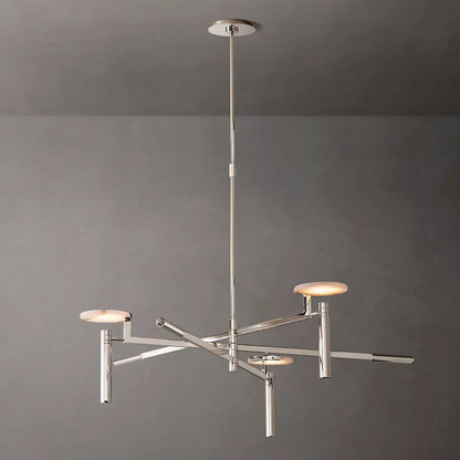 Halver Alabaster Dome Round Chandelier 45"