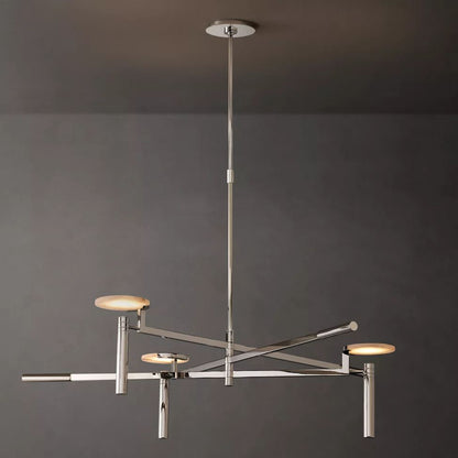 Halver Alabaster Dome Round Chandelier 45"