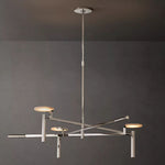 Halver Alabaster Dome Round Chandelier 45"