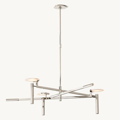 Halver Alabaster Dome Round Chandelier 45"