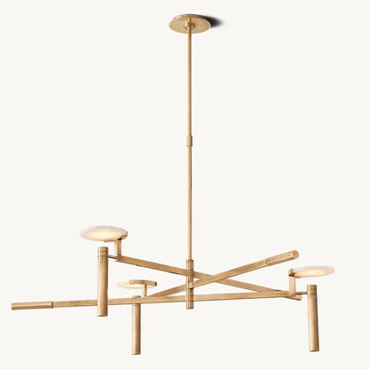 Halver Alabaster Dome Round Chandelier 45"