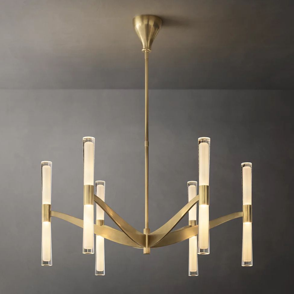Brilora Etched Wave Round Chandelier