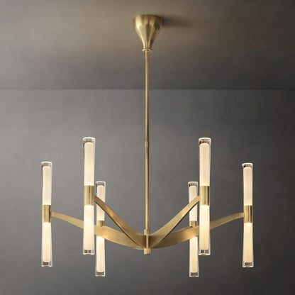 Brilora Etched Wave Round Chandelier