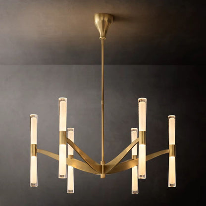 Brilora Etched Wave Round Chandelier