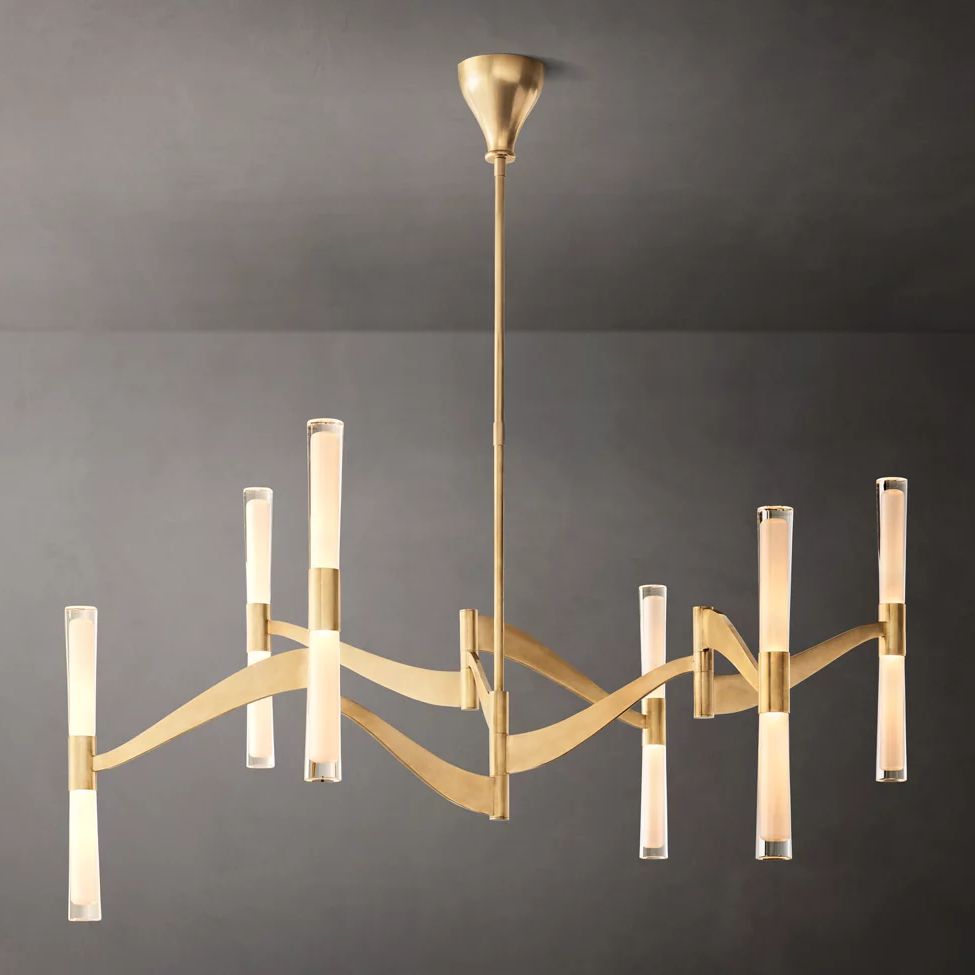 Brilora Etched Wave Round Chandelier