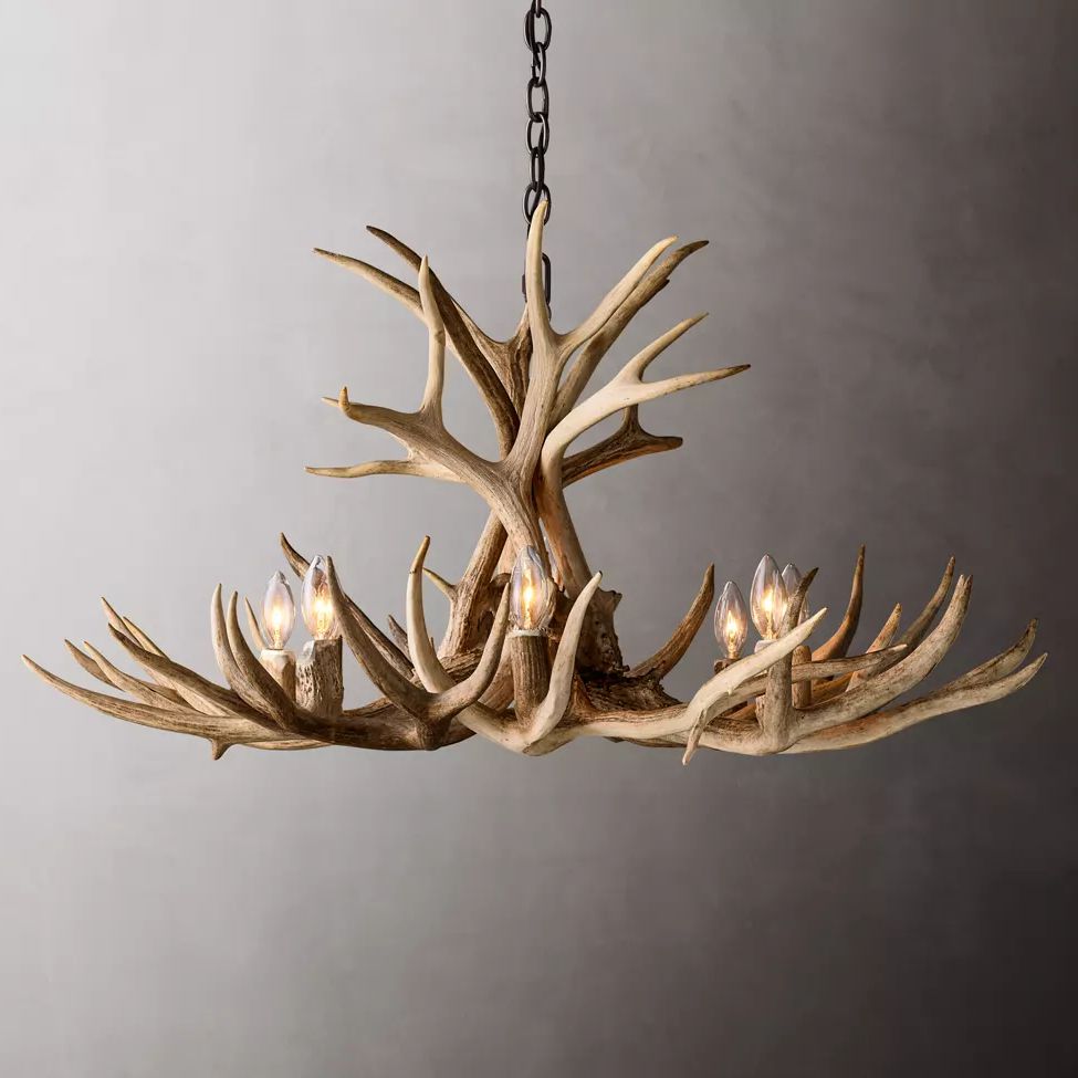 Antler Rustic Elegant Branch Chandelier 36"