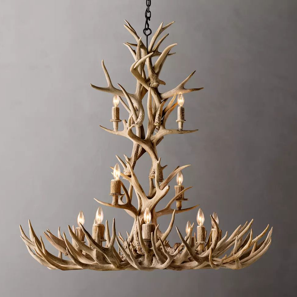 Antler Rustic Elegant Branch Chandelier 48"