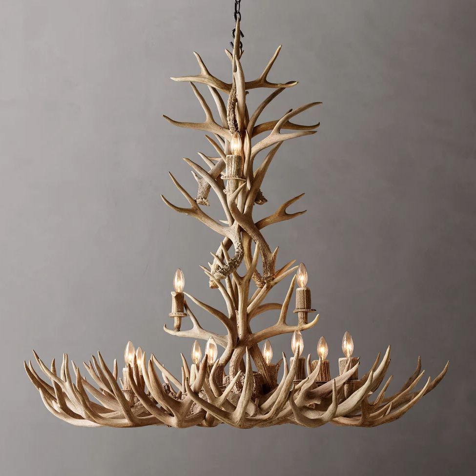 Antler Rustic Elegant Branch Chandelier 48"