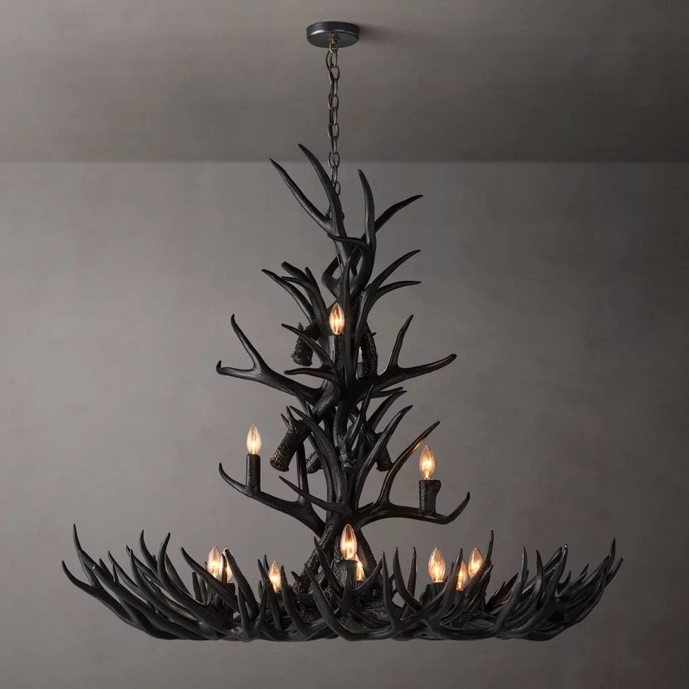 Antler Rustic Elegant Branch Chandelier 48"
