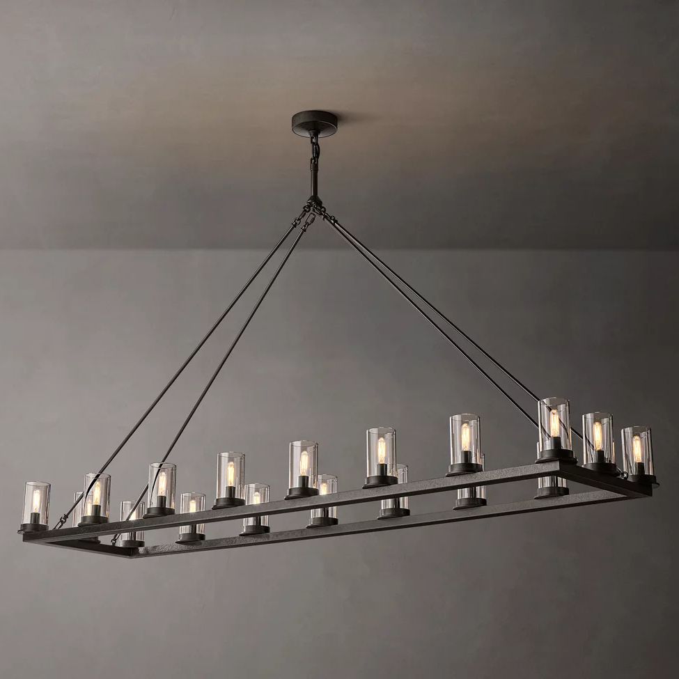 Ondra Flare Burnt Linear Chandelier 72"