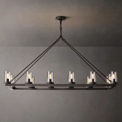 Ondra Flare Burnt Linear Chandelier 52"