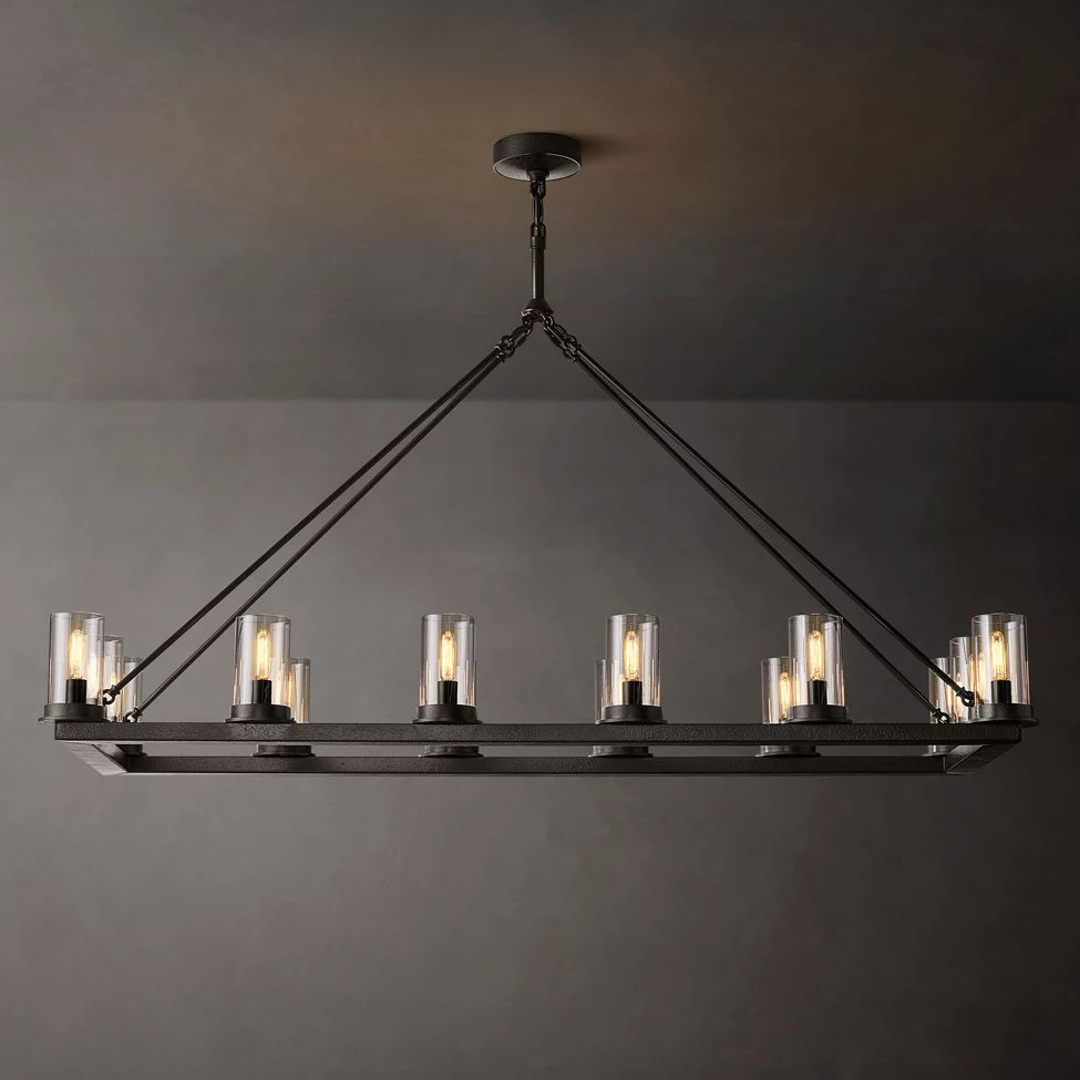 Ondra Flare Burnt Linear Chandelier 52"