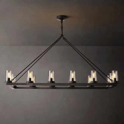 Ondra Flare Burnt Linear Chandelier 52"