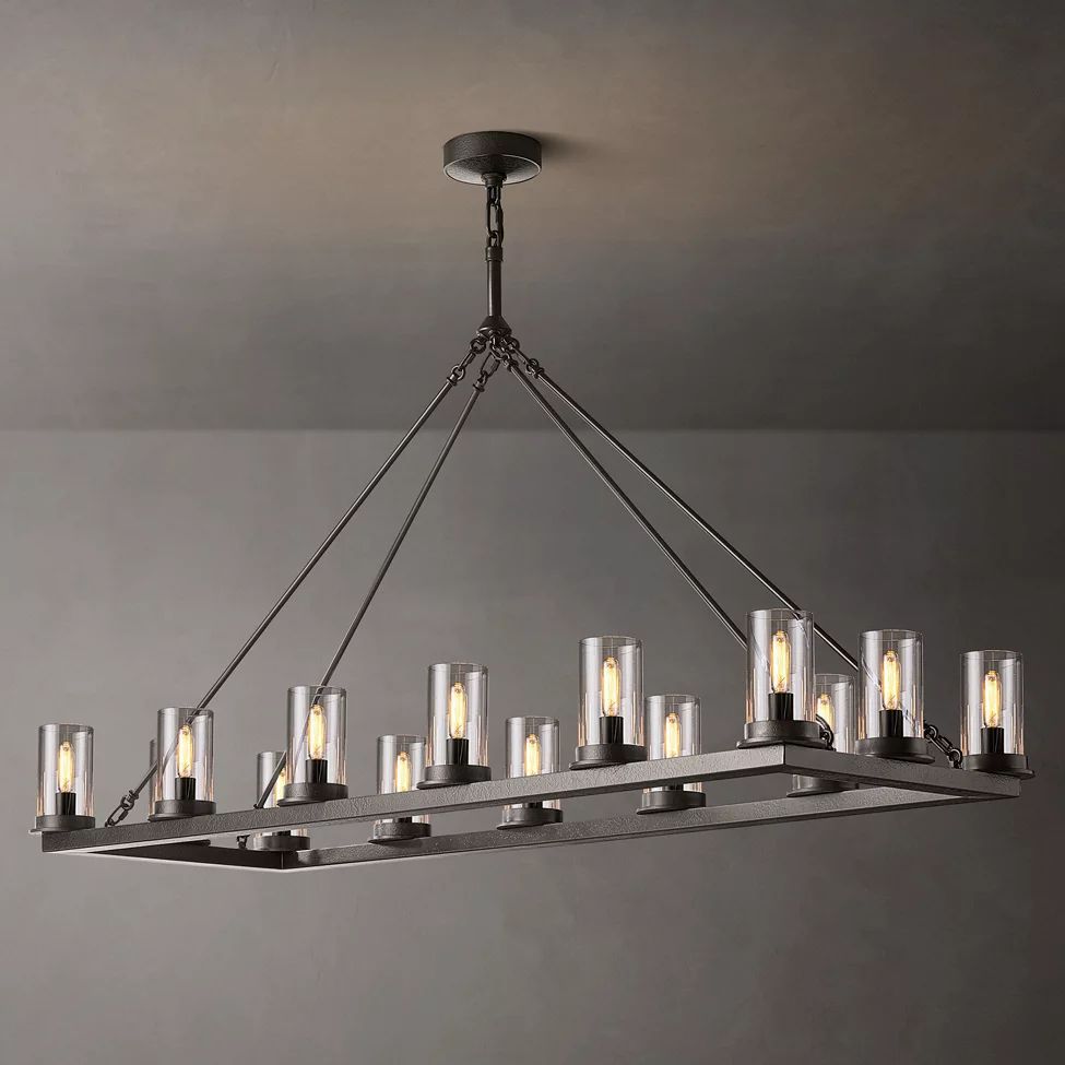 Ondra Flare Burnt Linear Chandelier 52"