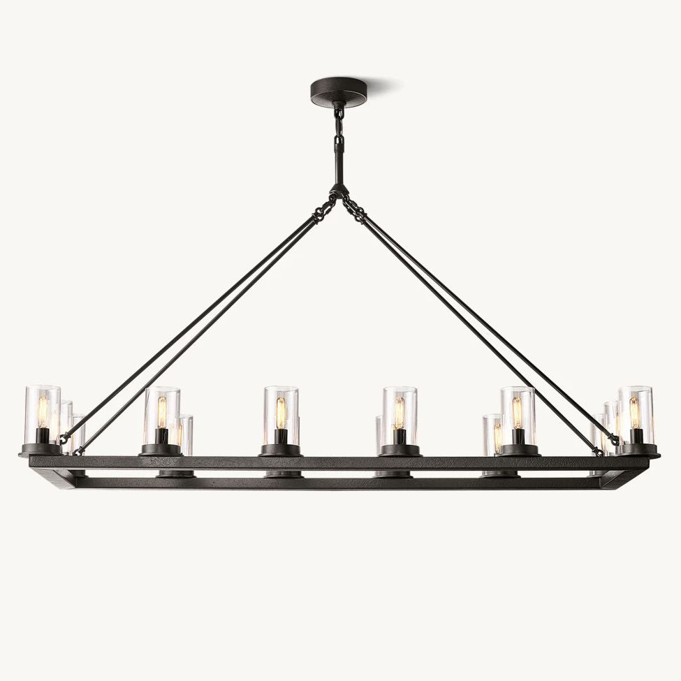 Ondra Flare Burnt Linear Chandelier 52"