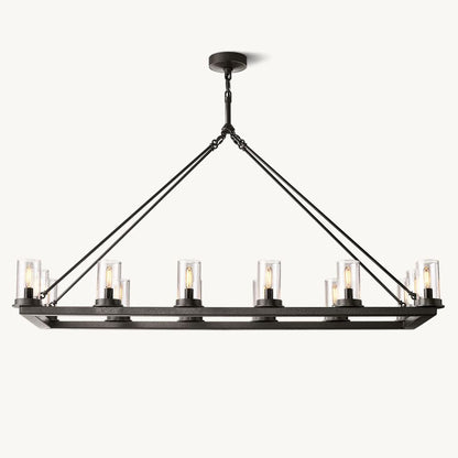 Ondra Flare Burnt Linear Chandelier 52"
