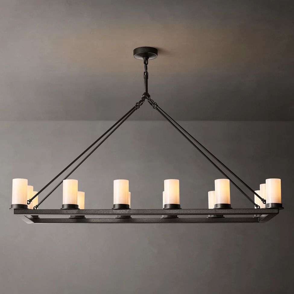 Ondra Flare Burnt Linear Chandelier 52"