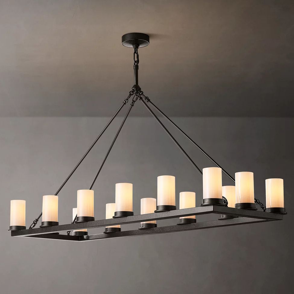 Ondra Flare Burnt Linear Chandelier 52"