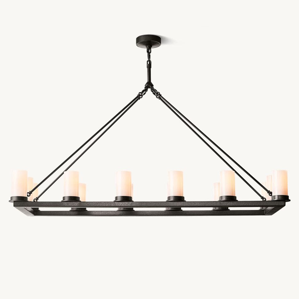 Ondra Flare Burnt Linear Chandelier 52"