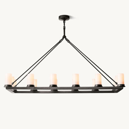 Ondra Flare Burnt Linear Chandelier 52"
