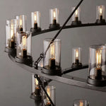 Ondra Flare Burnt Two-Tier Round Chandelier 60"