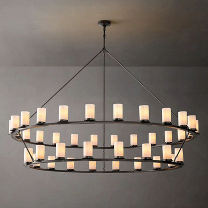 Ondra Flare Burnt Two-Tier Round Chandelier 72"