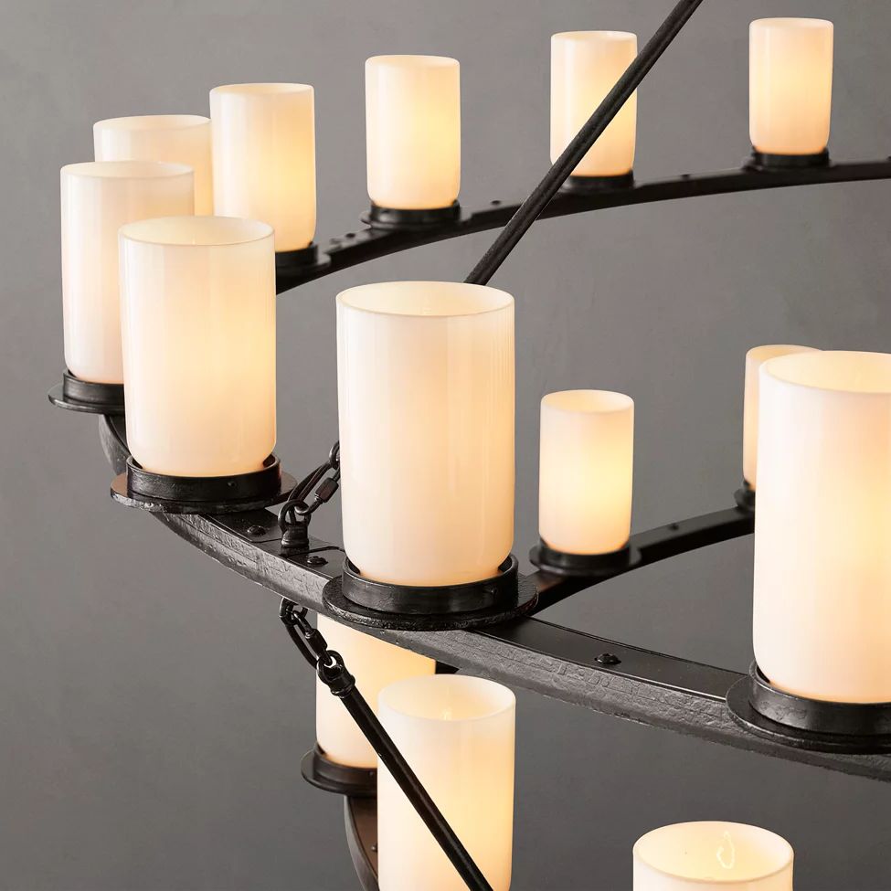 Ondra Flare Burnt Two-Tier Round Chandelier 72"