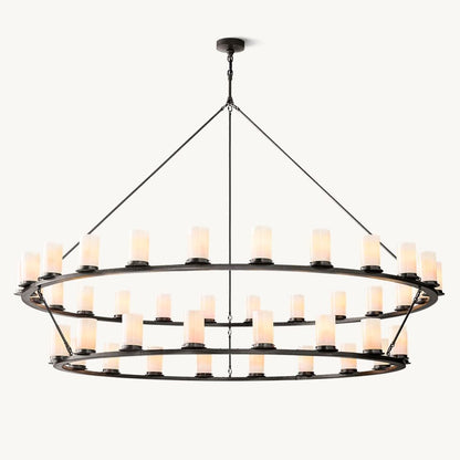 Ondra Flare Burnt Two-Tier Round Chandelier 72"