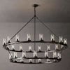 Ondra Flare Burnt Two-Tier Round Chandelier 60"