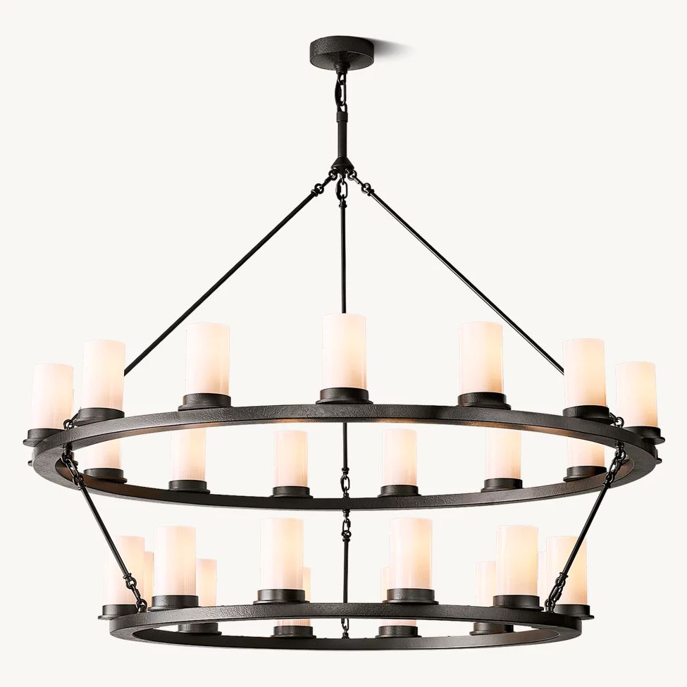 Ondra Flare Burnt Two-Tier Round Chandelier 48"
