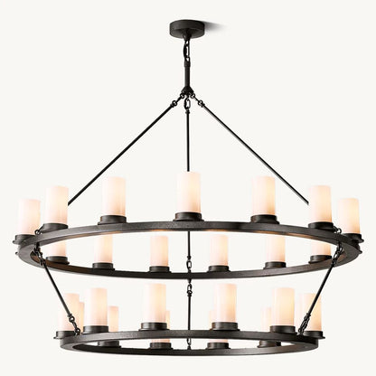 Ondra Flare Burnt Two-Tier Round Chandelier 48"