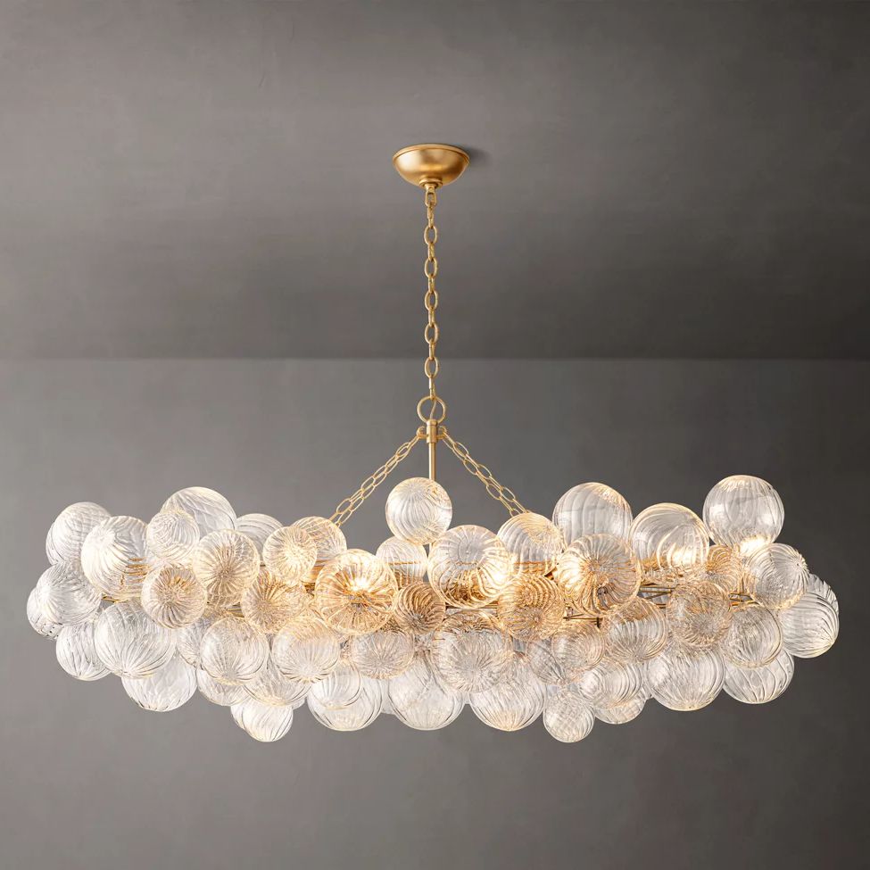 Dorian Swirled Glass Linear Chandelier 63"