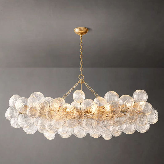 Dorian Swirled Glass Linear Chandelier 63"