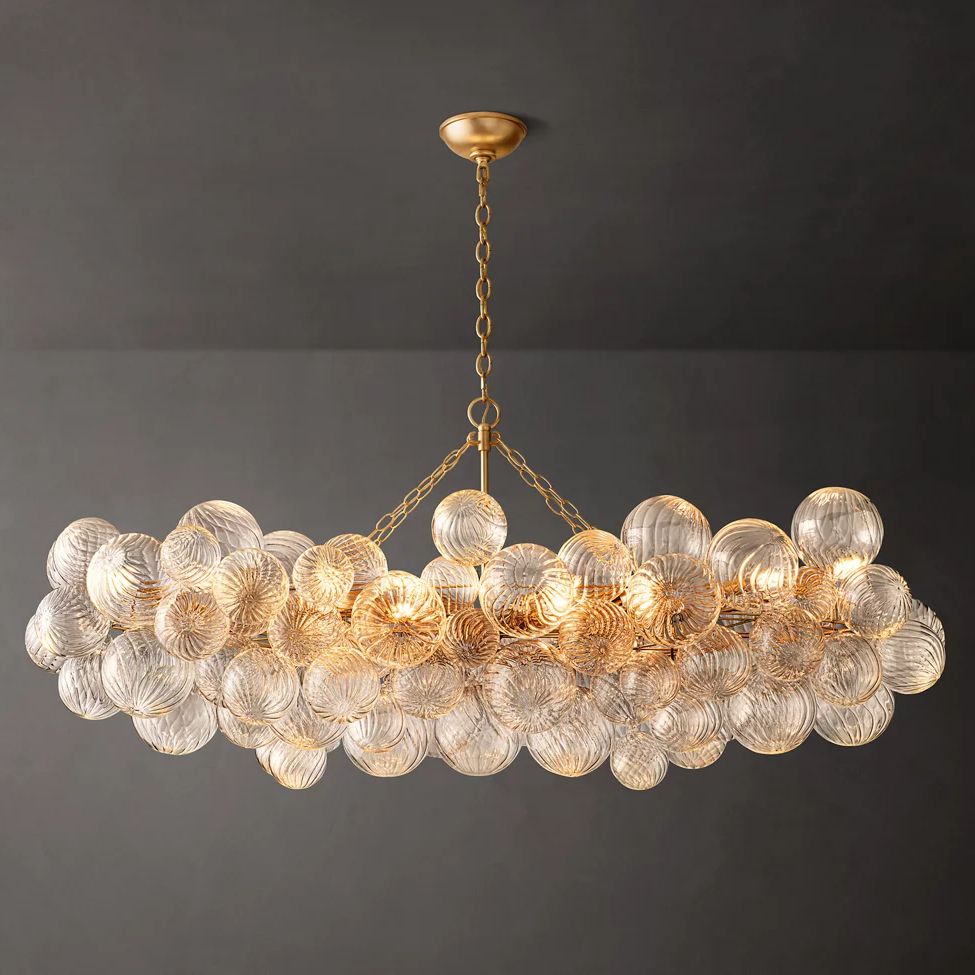 Dorian Swirled Glass Linear Chandelier 63"