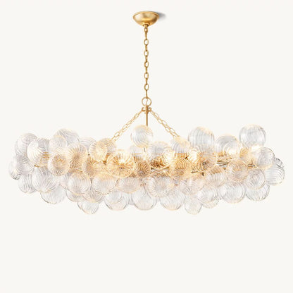 Dorian Swirled Glass Linear Chandelier 63"