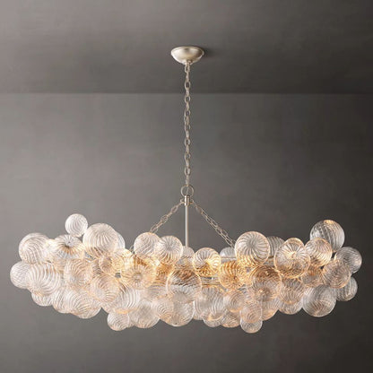 Dorian Swirled Glass Linear Chandelier 63"