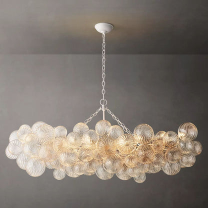 Dorian Swirled Glass Linear Chandelier 63"