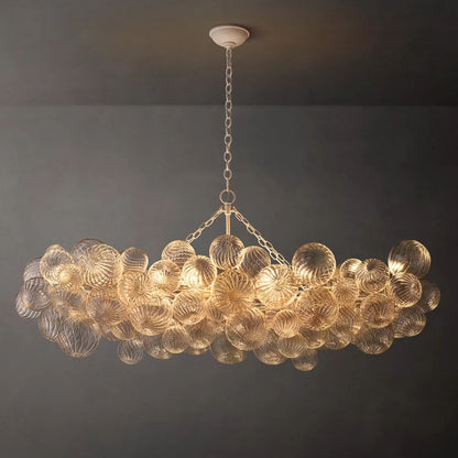 Dorian Swirled Glass Linear Chandelier 63"