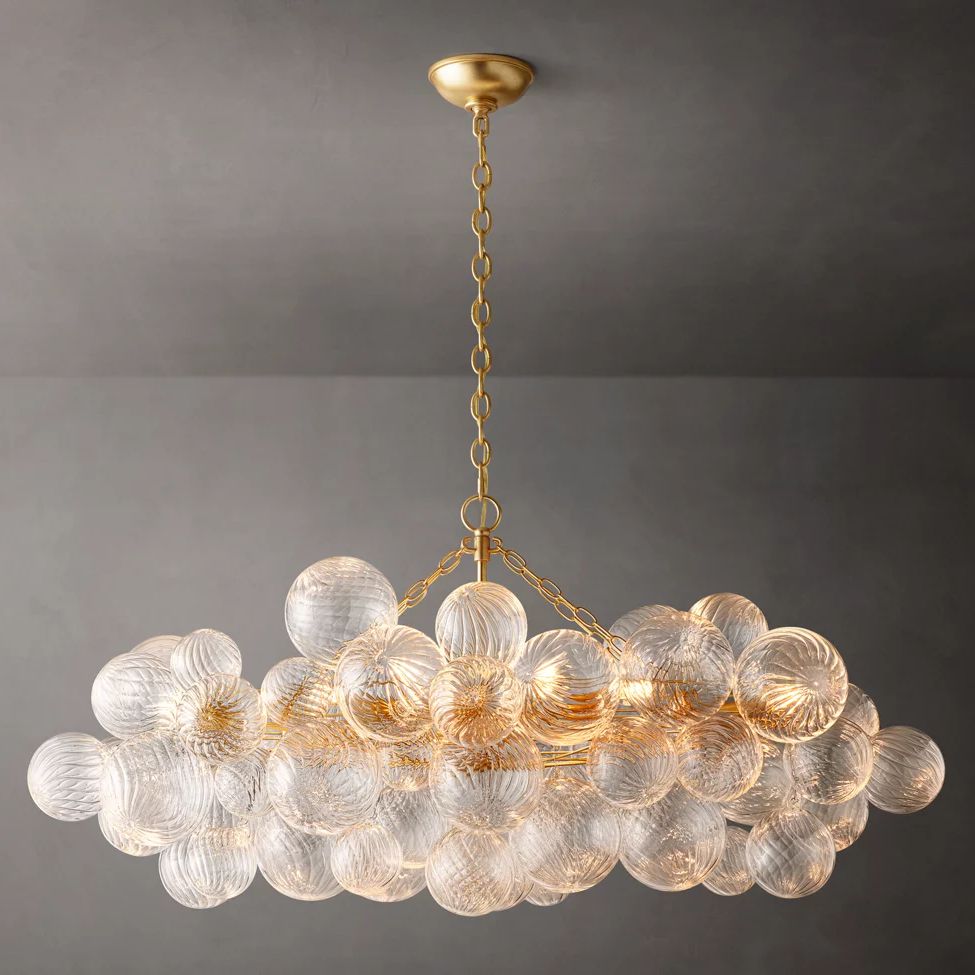Dorian Swirled Glass Linear Chandelier 51"