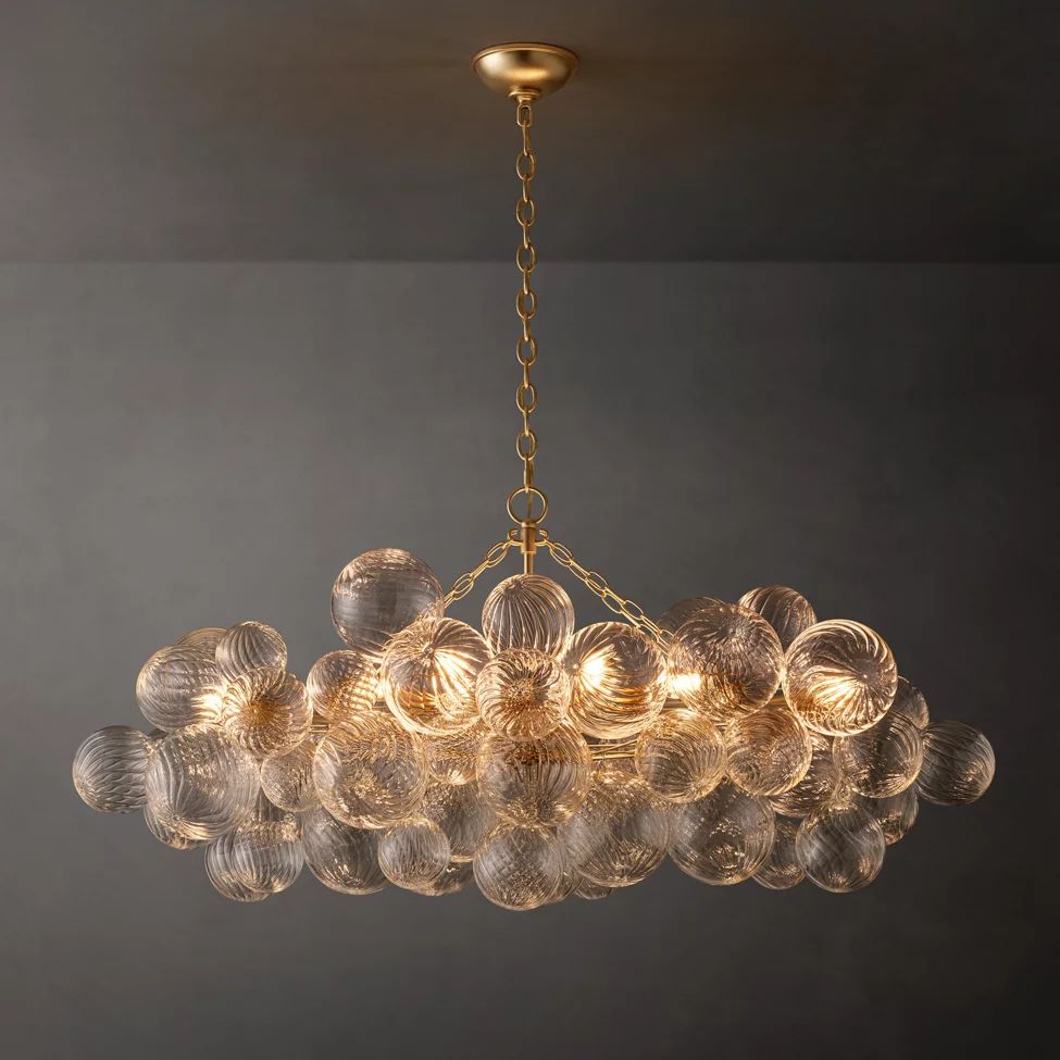 Dorian Swirled Glass Linear Chandelier 51"
