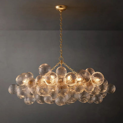 Dorian Swirled Glass Linear Chandelier 51"
